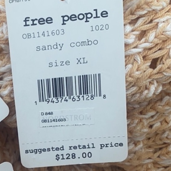 NWT Free People Coconut Loose Weave Sweater - Picture 8 of 16